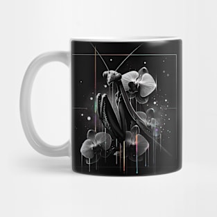 Monochromatic Praying Mantis Ghost Orchid Within Rainbow Colors Mug